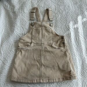 Zara Light Beige Corduroy Kids Overall Dress size 2 years EUC